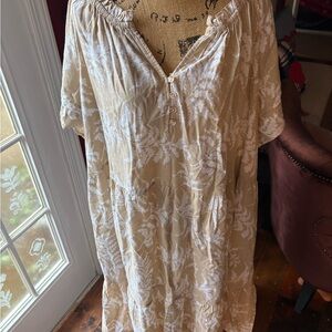 Women's Beige Floral Dress